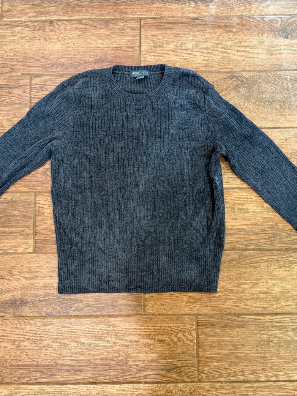 Barefoot Dreams women’s Crewneck Ribbed Sweater - Charcoal Gray / large
